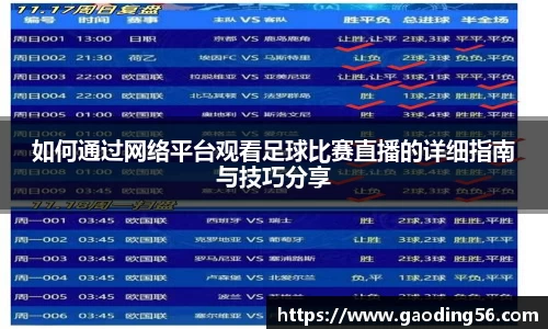 如何通过网络平台观看足球比赛直播的详细指南与技巧分享