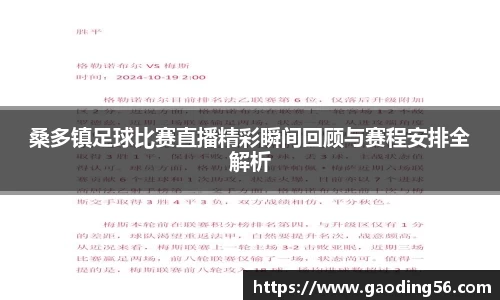 桑多镇足球比赛直播精彩瞬间回顾与赛程安排全解析