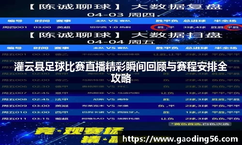 灌云县足球比赛直播精彩瞬间回顾与赛程安排全攻略