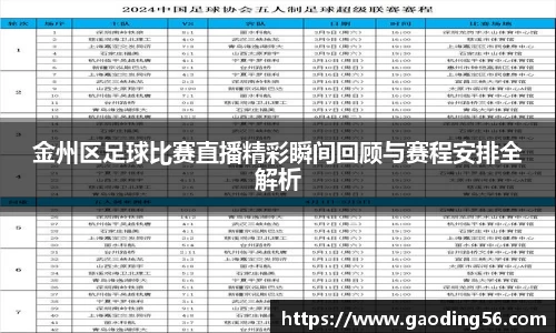 金州区足球比赛直播精彩瞬间回顾与赛程安排全解析